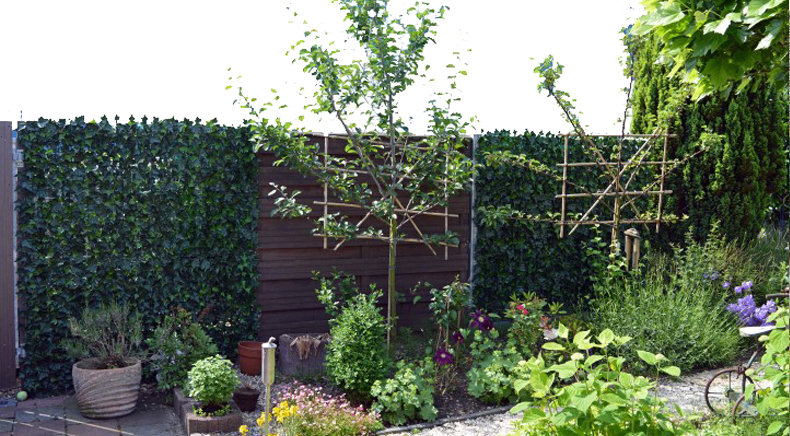 Kunsthecke als Gartenzaun